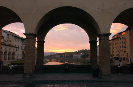 Arches of the Ponte Vecchio in Florence